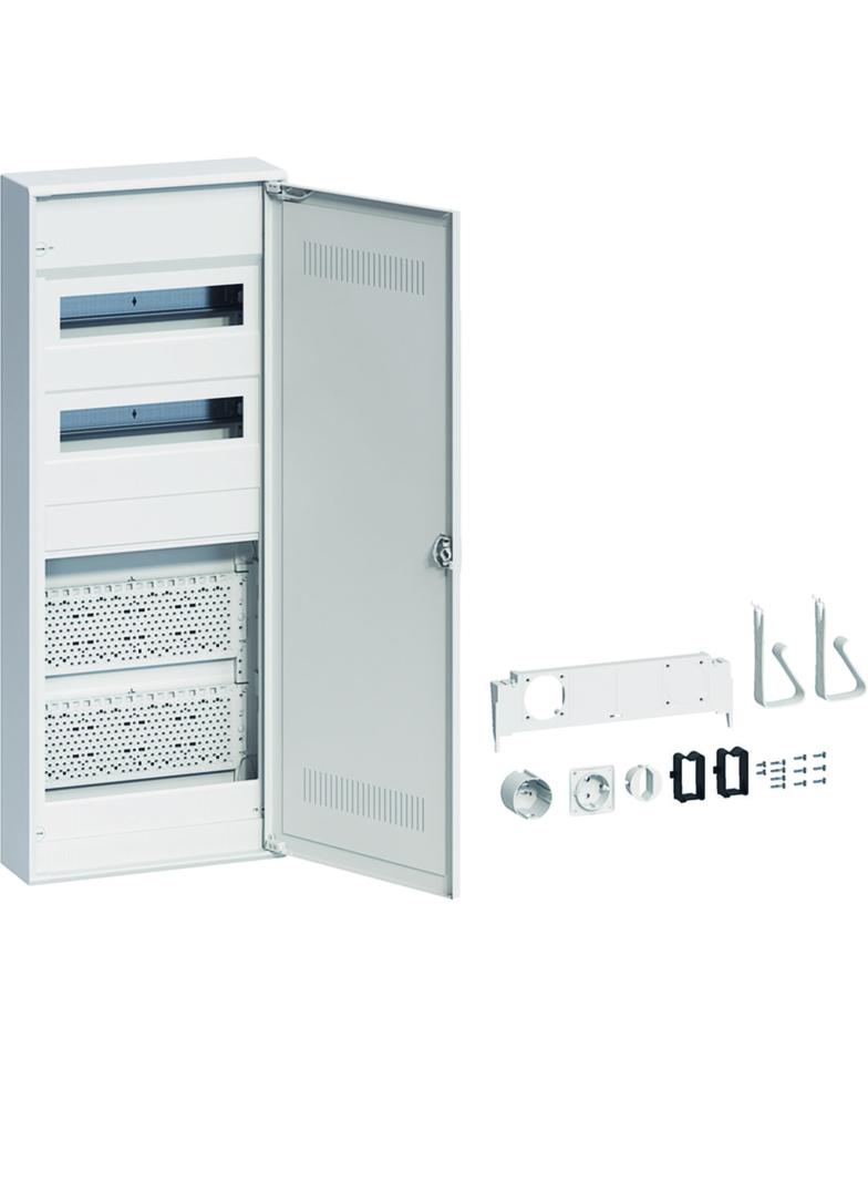 volta hybrid Rozdzielnica hybrydowa n/t, 24M, 2x płyta, 1x gniazdo, drzwi plast.