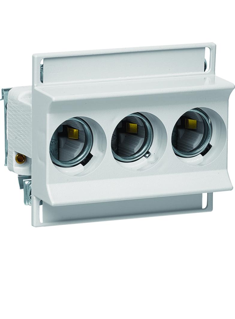 Gniazdo bezp. ceram. D02/3 E18 3P 3268/3VR 63A 400VAC TS35 zac.jarzmowe 25mm2 LD02K63-3SS HAGER