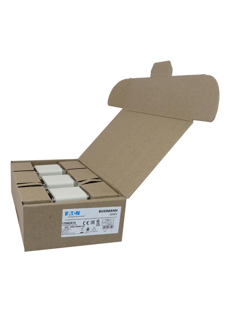 40A 690V IEC gR 00/80 SQ. BODY IND. FUSE Wkładka szybka 40A AC 690V DIN 00 30x51x100 mm g 170M2610 E