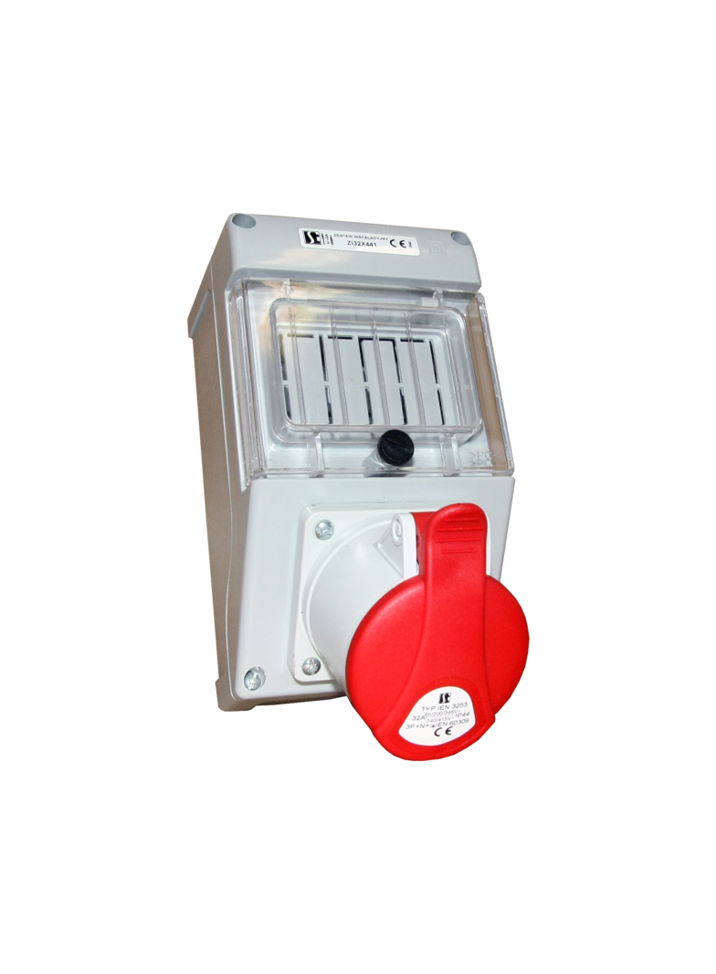 ZESTAW INSTALACYJNY IP44 BEZ WYŁ.16 A 3P+N+PE,DWA GN.BOCZNE,M25