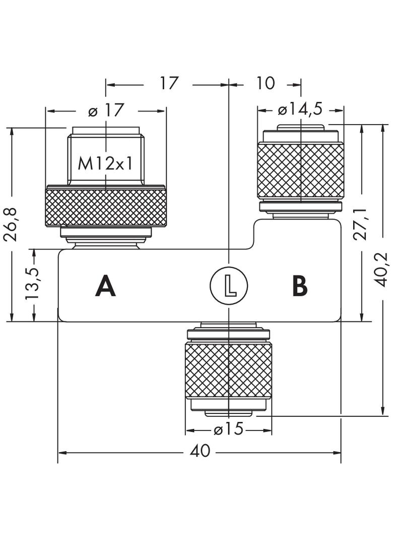 M12 trójnik odgałęziający DeviceNet