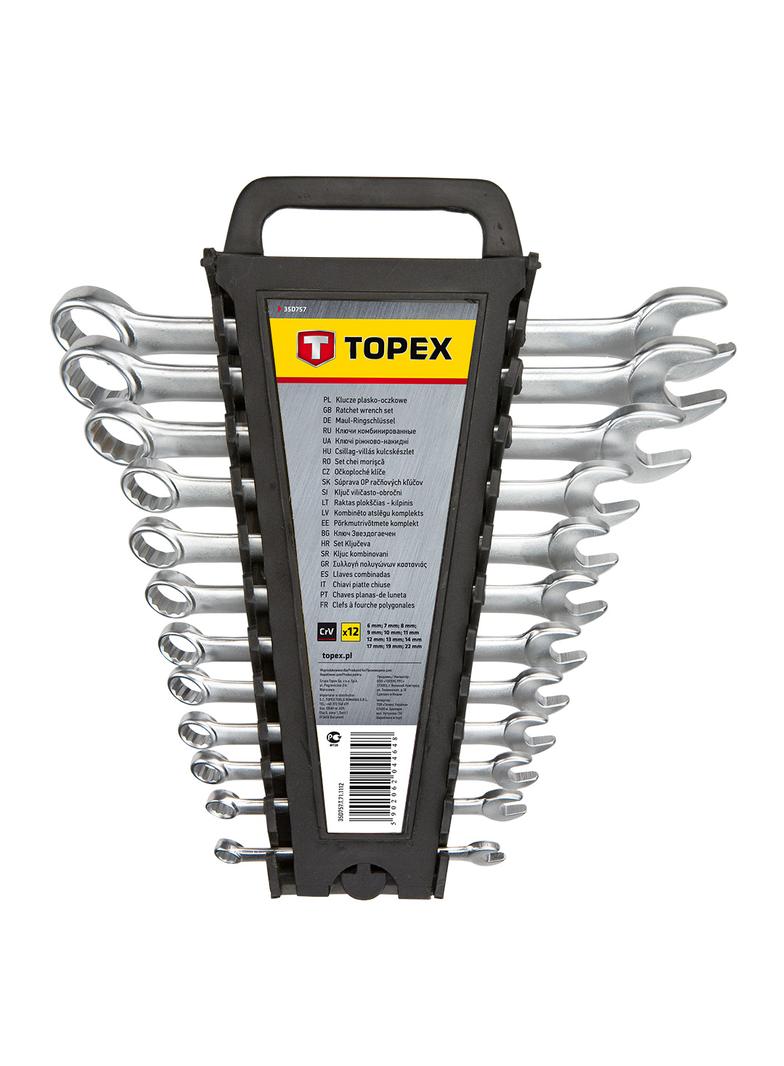 Klucze płasko-oczkowe 6-22 mm, zestaw 12 szt.