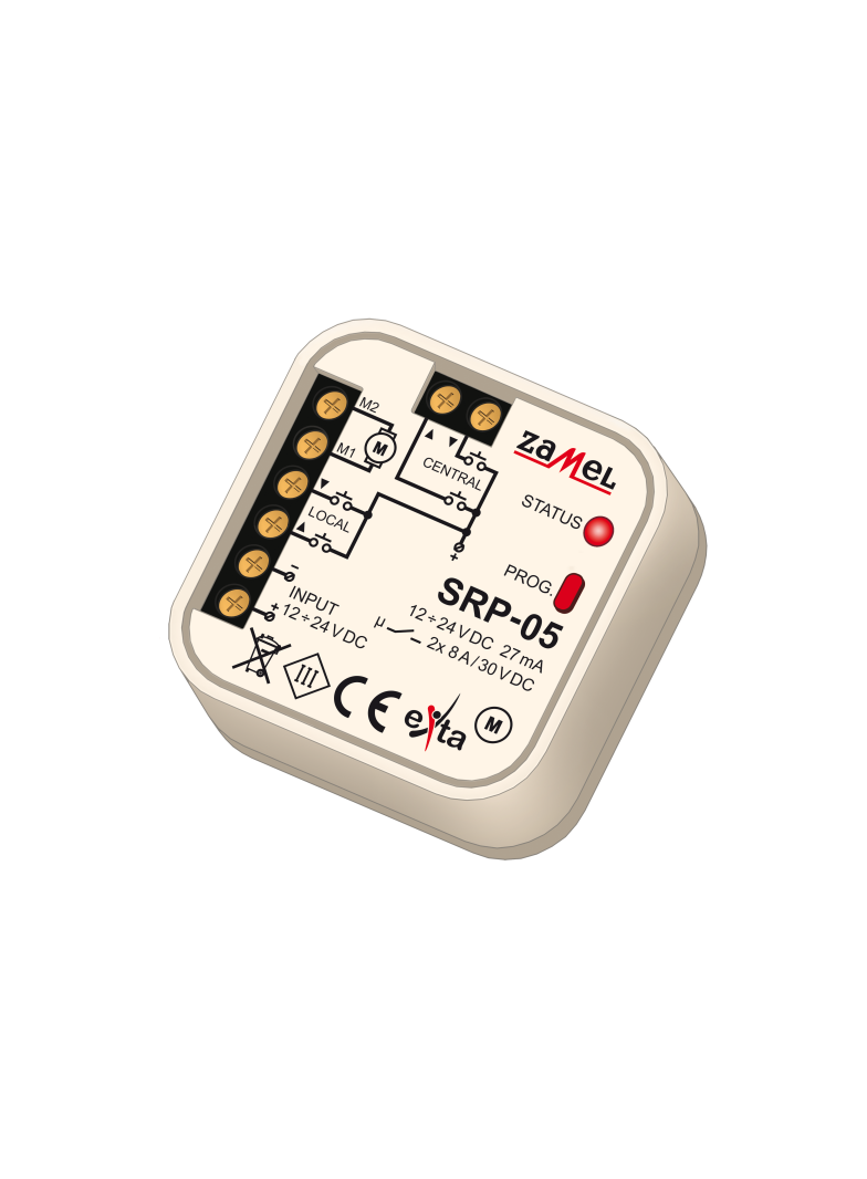 STEROWNIK ROLET UNIWERALNY DOPUSZKOWY PRZEWODOWY TYP: SRP-05/12-24V