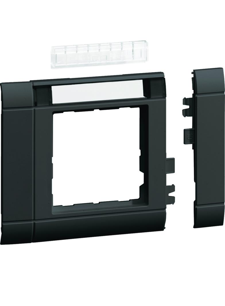 tehalit.WA Maskownica 80mm 1-kr 50x50mm pole opisowe PC-ABS bezhalogenowy czarny GR0802B9011 HAGER