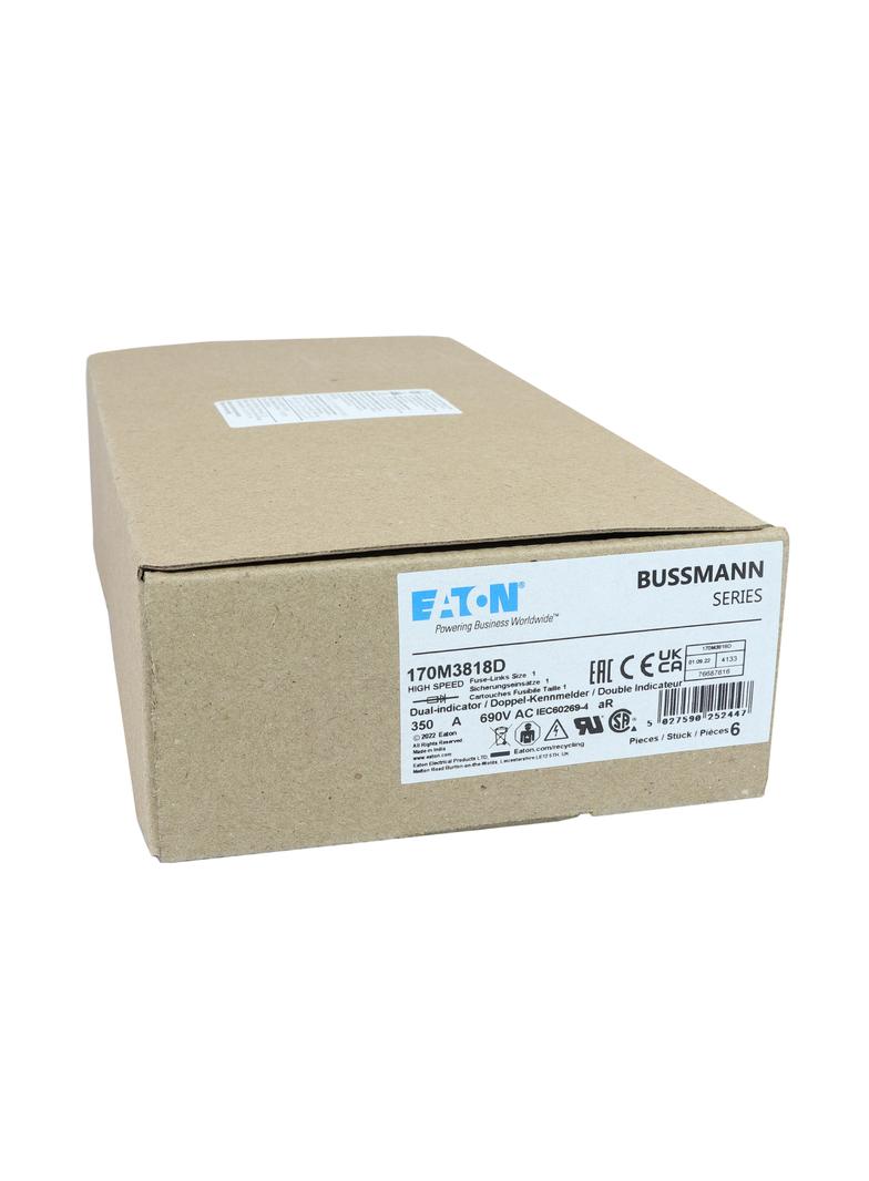 FUSE 350A 690V aR DIN 1 HSDNH Wkładka szybka 350A 690V aR DIN 1 podwójny wskaźnik 170M3818D EATON
