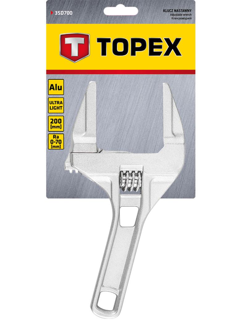Klucz nastawny aluminiowy 200 mm, zakres 0-70 mm
