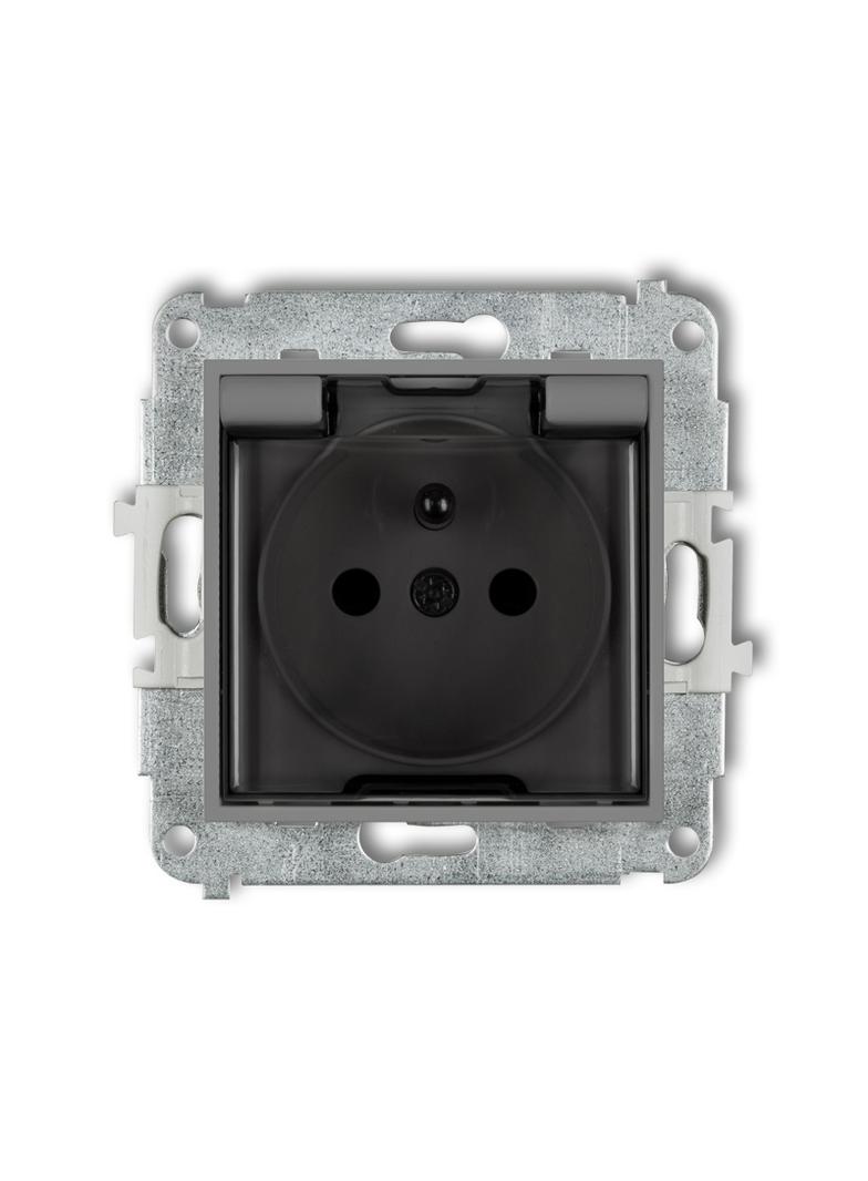 MINI Mechanizm gniazda bryzgoszczelnego z uziemieniem 2P+Z (klapka dymna, przesłony torów prądowych)