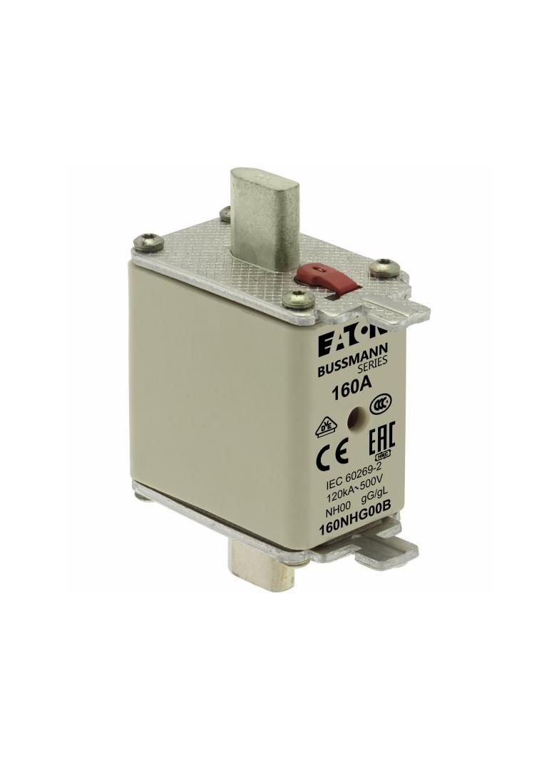 NH FUSE 160A 500V GG/GL SIZE 00 Wkładka NH00 160A 500V GL/GG podwójny wskaźnik 160NHG00B EATON