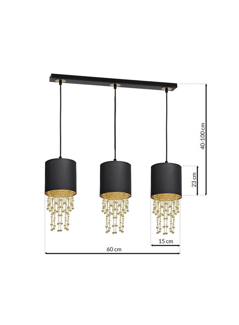 lampa wisząca Almeria 3xE27 czarno/złota MLP64400 Milagro