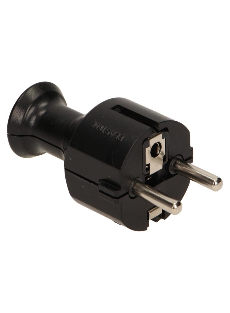 Wtyczka prosta Schuko czarna WT-40/CZARNY ORNO