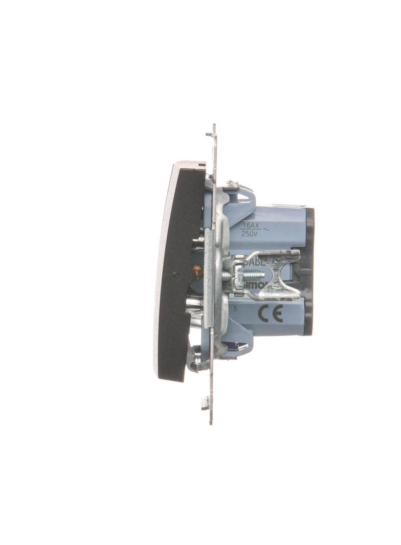 Simon 54 Łącznik świecznikowy z podświetleniem LED i do wersji IP44 16A 250V zaciski śrubowe brąz mat *Posiada wkładkę DU1W DW5ABL.01/46 KONTAKT