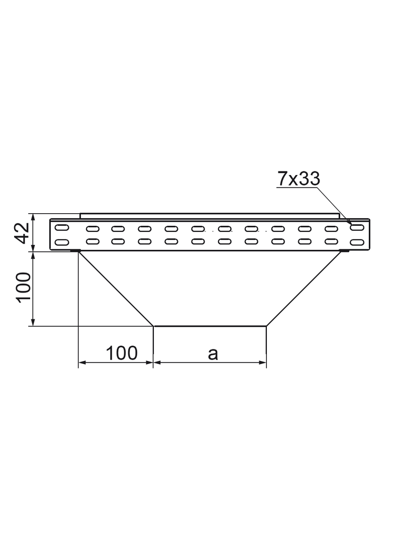 Trójnik redukcyjny 100x42mm Grubość 1,00 mm TRJ100H42 147810 BAKS