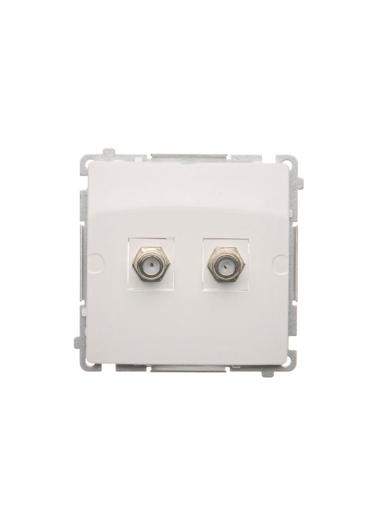 Simon Basic Gniazdo antenowe typu F podwójne biały