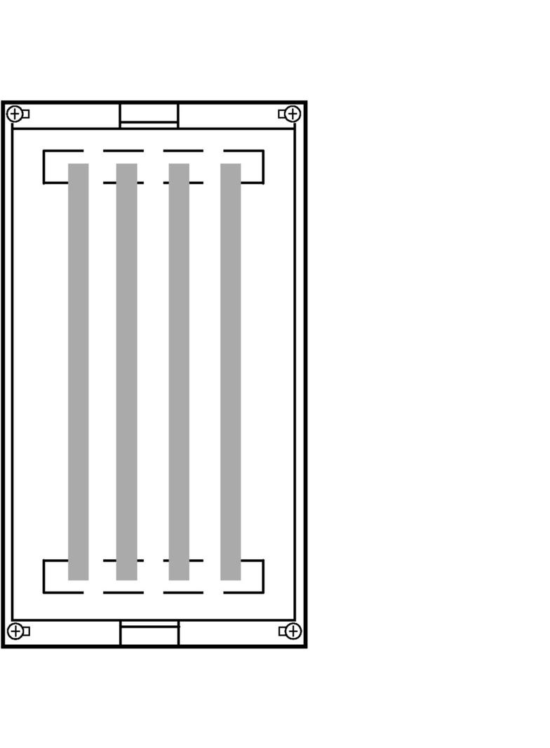 univers N Blok dla szyn zbiorczych pion. 50mm z szynami 4xUM30A4 450x250mm UE31D6 HAGER