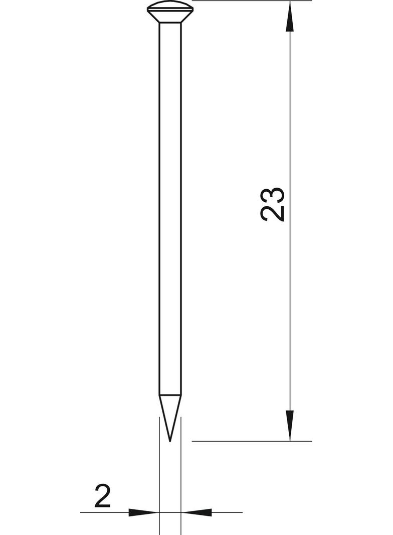 362, GWÓŹDŹ STALOWY 23MM 2MM