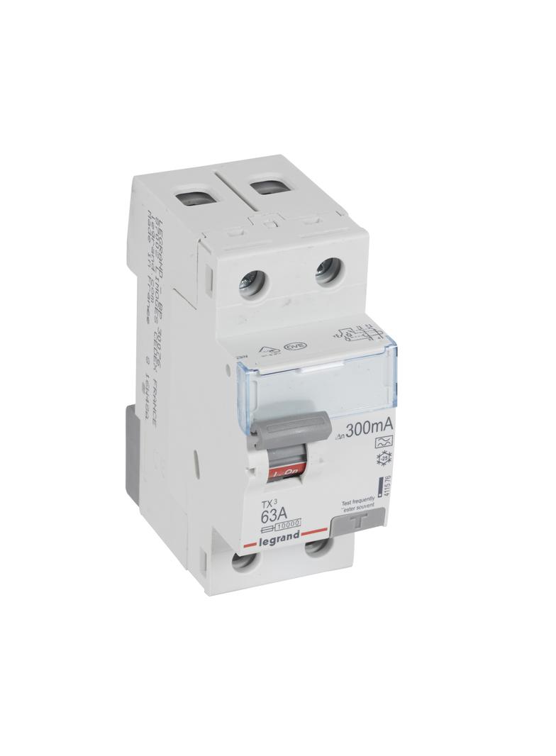 WYŁĄCZNIK RÓŻNICOWOPRĄDOWY P 302 2P 63A 300MA TYP A SERII TX3, Legrand