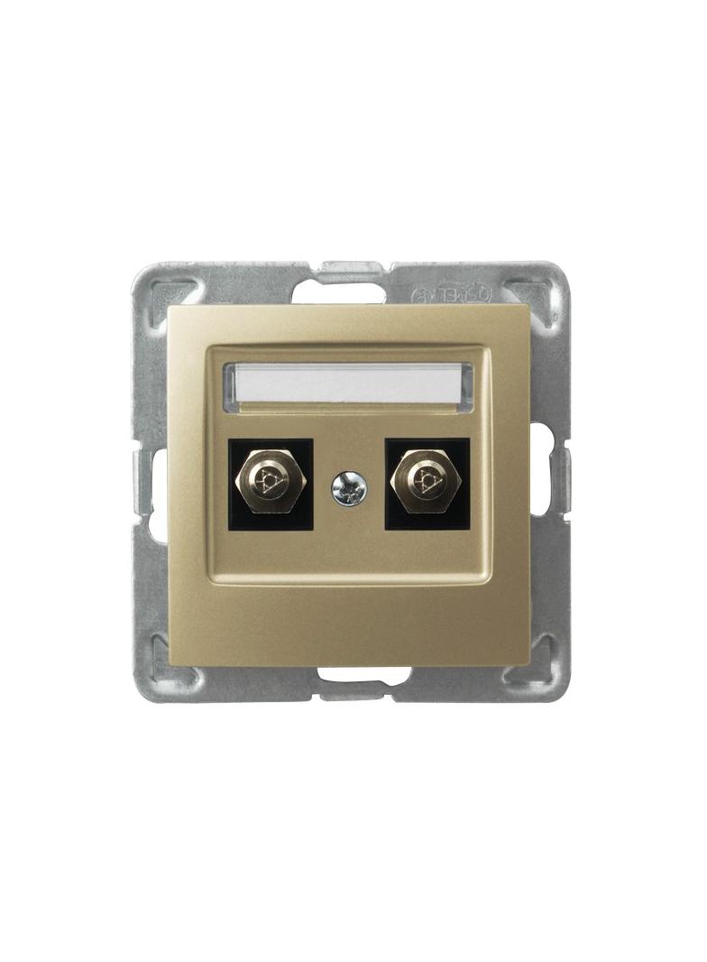 IMPRESJA Gniazdo ekwipotencjalne podwójne - kolor złoty metalik