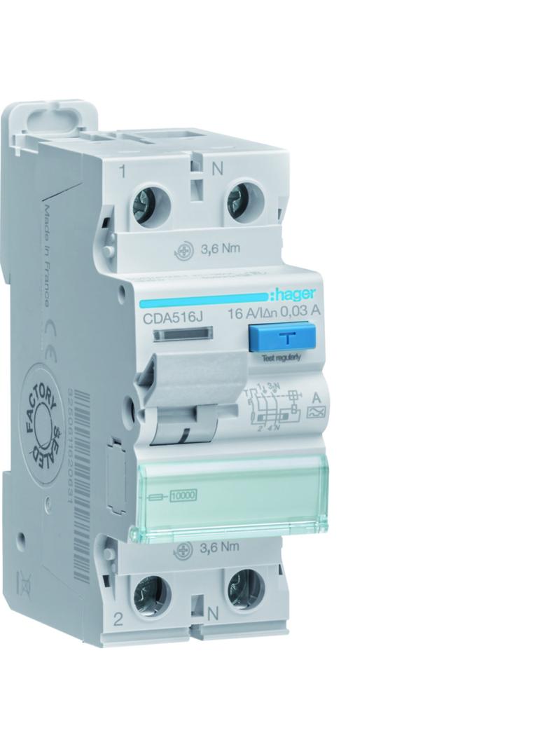 RCCB Wyłącznik różnicowoprądowy 1P+N 16A 30mA 10kA A