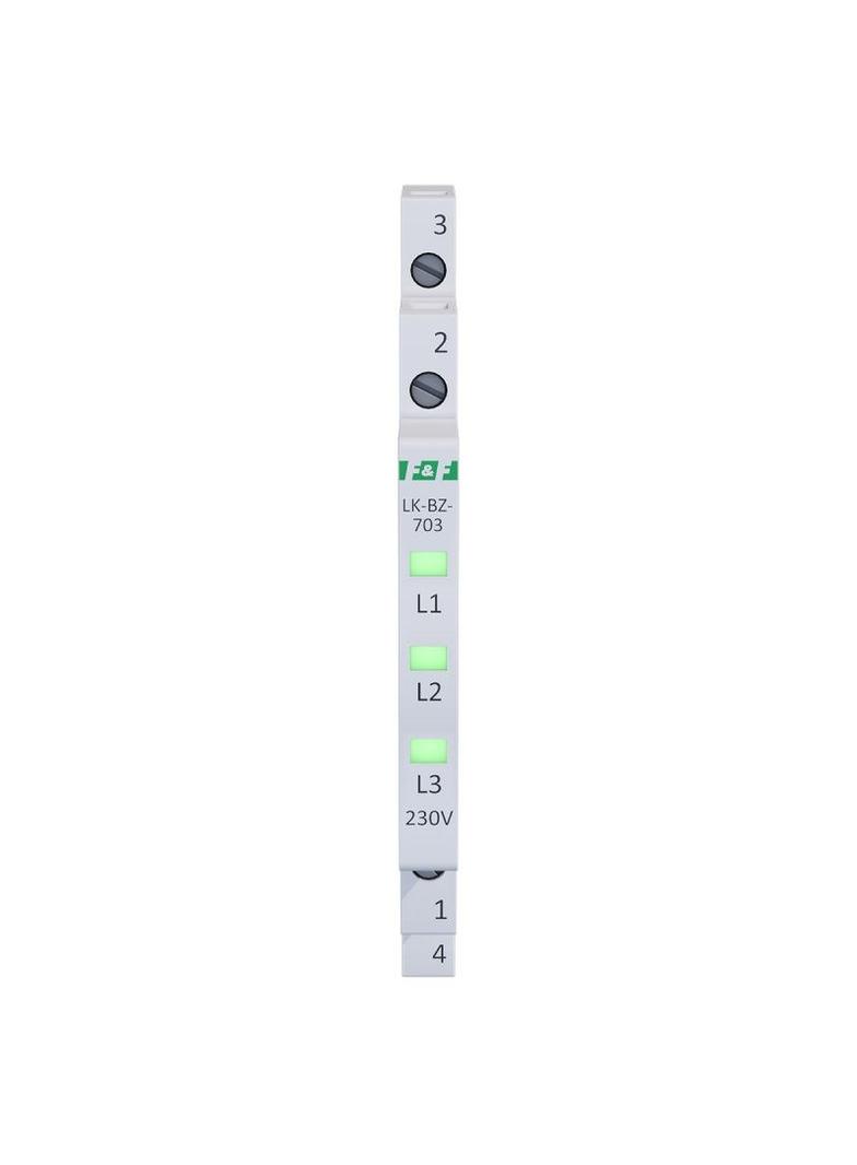 Lampka kontrolna zasilania z zabezpieczeniem 1/3S 3xLED ZIELONA LK-BZ-703G F&F