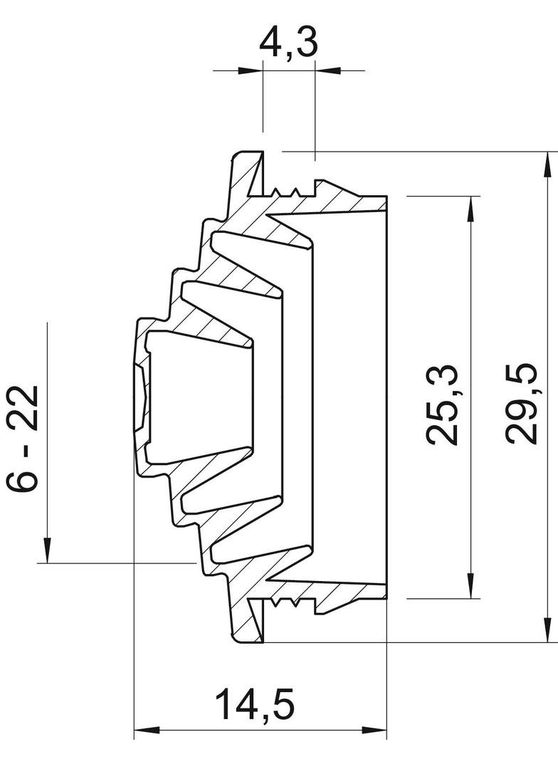 EDVS, USZCZELKA WTYKOWA, M25