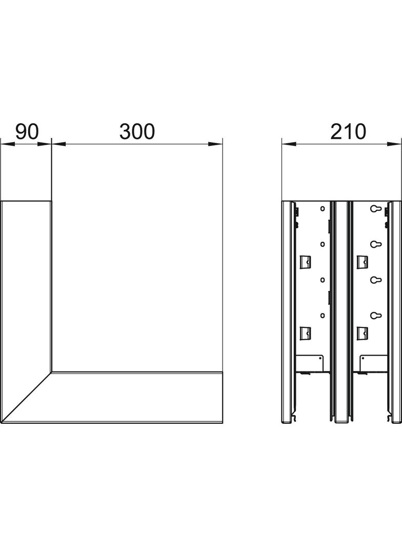 GS-DA90210RW, NAROŻE ZEWN. 90X210 CZ.B.