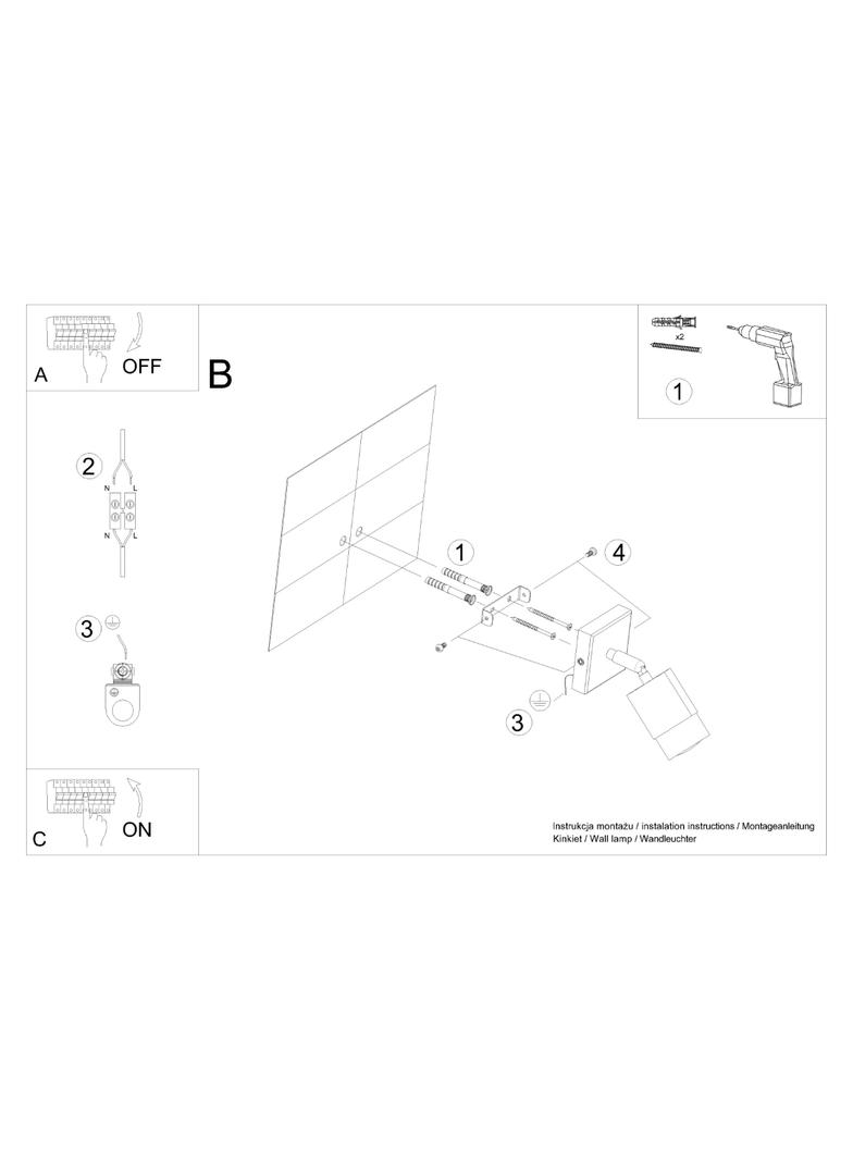 Kinkiet NERO czarny/chrom
