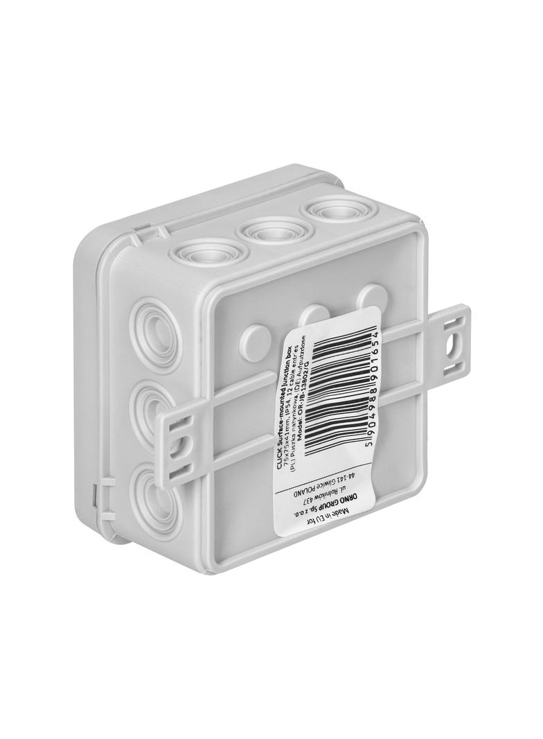 Puszka n/t CLICK IP54 12 przepustów kablowych 75x75x41mm szary OR-JB-13802/G ORNO