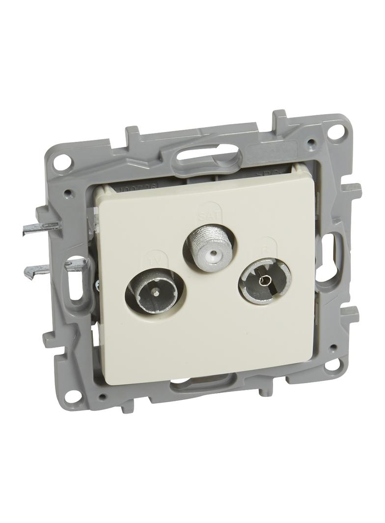 NILOE - GNIAZDO TV-RD-SAT PRZELOTOWE 14 DB KREMOWE, Legrand