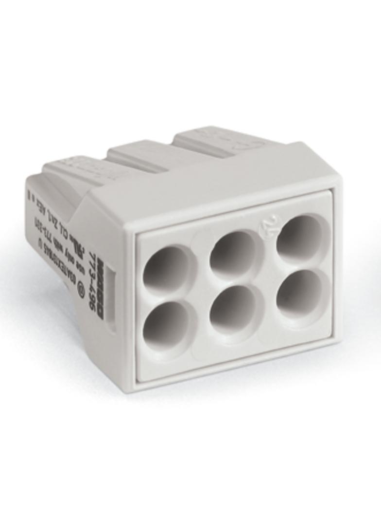 złączka instalacyjna 6-torowa Eexe jasnoszara