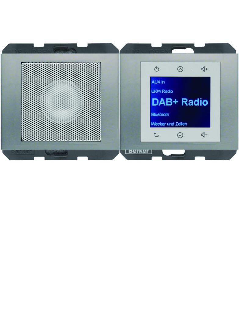 Berker K.5 Radio Touch podtynkowe DAB+ Bluetooth z głośnikiem stal szlachetna 30807004 HAGER