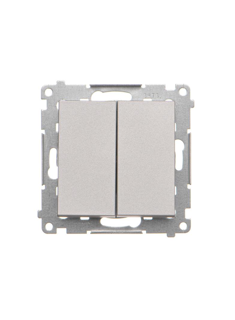 Simon 55 Przycisk zwierny podwójny zwierny bez piktogramu szybkozłączka Aluminium mat