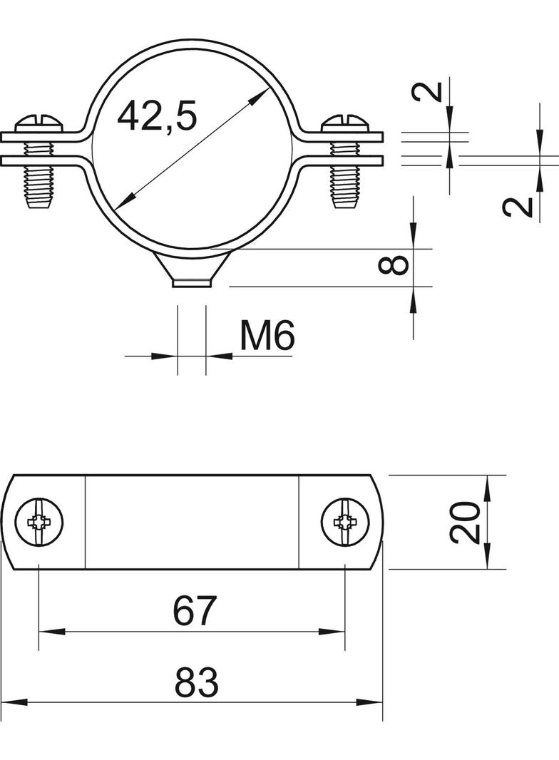 2900/W, ŚRUB.OBEJMY DYST.1 1/4" M6