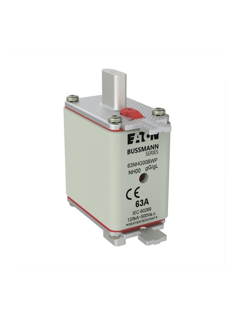 NH 63A 500V gG SIZE00 WEATHER RESISTANT NH LV 63A 500V gG rozmiar 00 WR 63NHG00BWP EATON