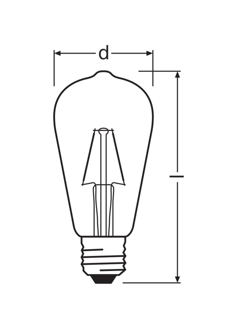 Lampa LED, klasyczny kształt bańki Edison 3W 827 230V szkło przezroczyste E27