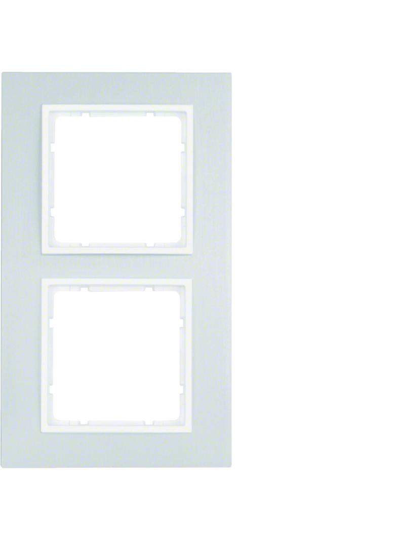 BERKER B.7 Ramka podwójna aluminium/biała mat 10126914 HAGER
