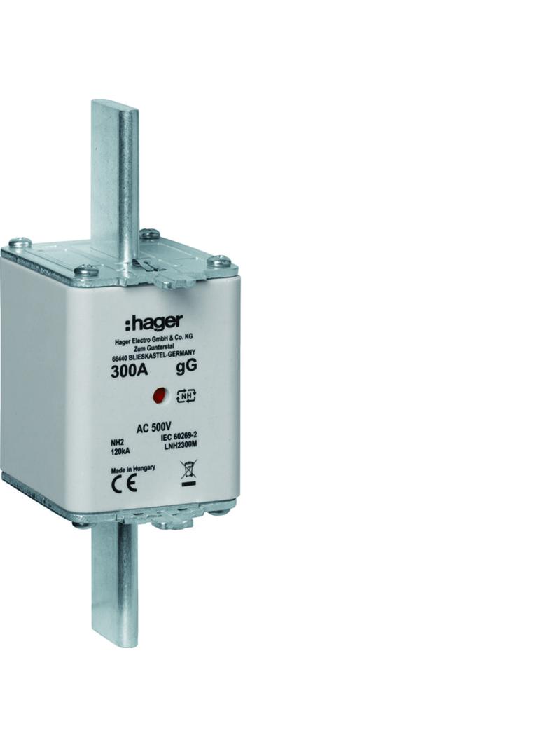 Wkładka bezp. nożowa NH2 wsk.podw. uchwyt nieiz. gG 300A 500VAC LNH2300M HAGER