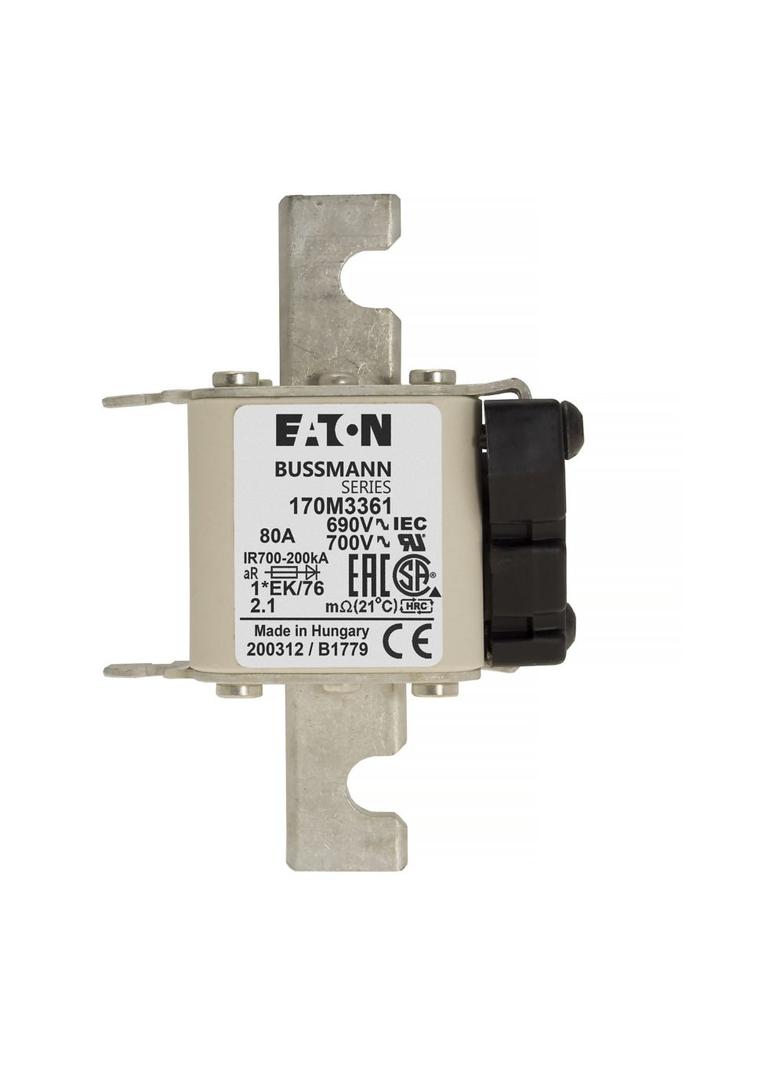 FUSE 80A 690V 1*EK/76 AR UC Wkładka szybka 80A AC 690V rozmiar 1 45x59x102 mm aR IE 170M3361 EATON
