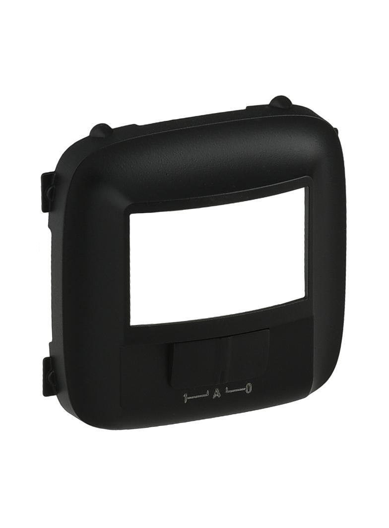 VALENA ALLURE - PLAKIETKA ŁĄCZNIKA AUTOMATYCZNEGO BEZ ZACISKU N Z PRZEŁĄCZNIKIEM ON/OFF CZARNA, Legr