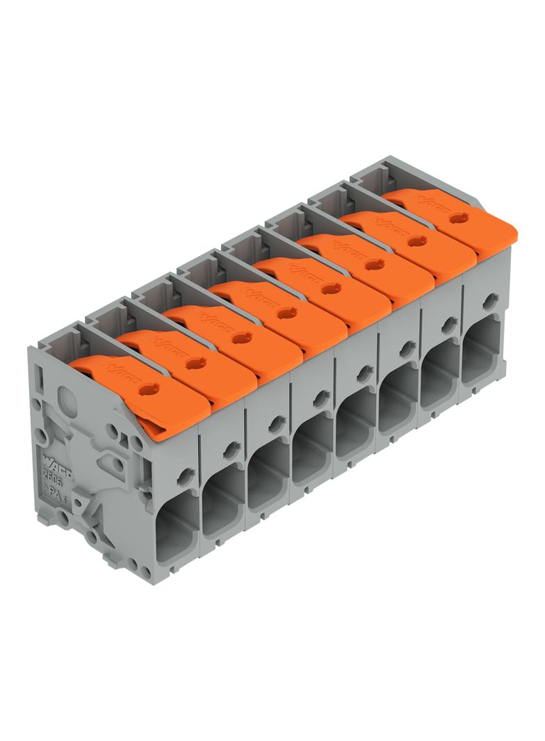 Złączka do płytek drukowanych dźwignia 6mm2 RM 7,5mm 8-bieg szara /30szt./ 2606-1108/020-000 WAGO