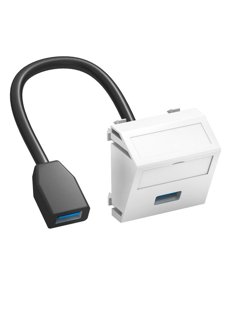 MTS-U3A F RW1, Wspornik multimedia USB 3.0 A-A, z kbl., gn.-gn.