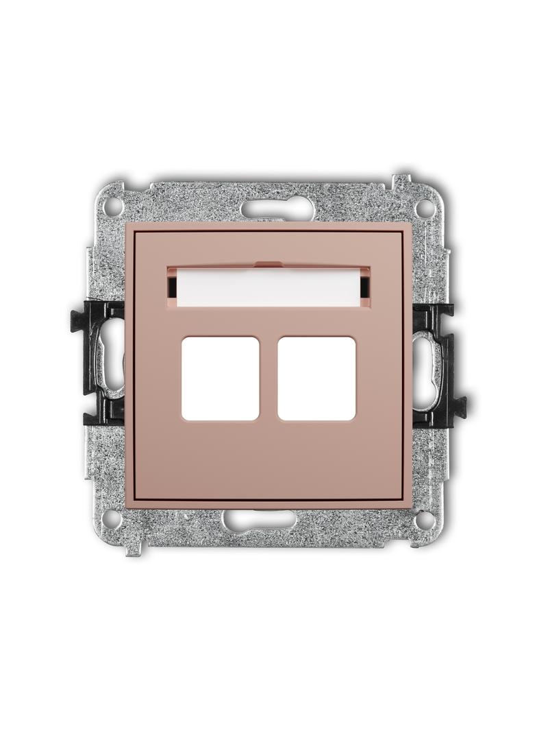 MINI Gniazdo antenowe multimedialne podwójne bez modułu (standard Keystone) łososiowy 62MGM-2P KARLIK