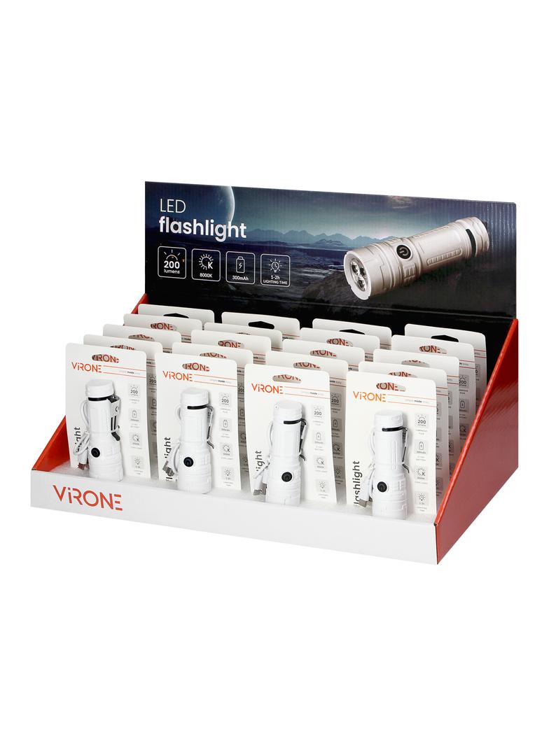 Latarka LED, 200lm, 300mAh, klips