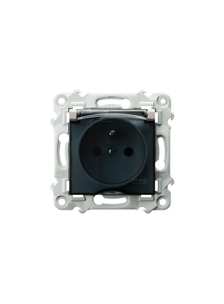 SZAFIR Gniazdo bryzgoszczelne z uziemieniem IP-44 wieczko przezroczyste - kolor kaszmirowy beż