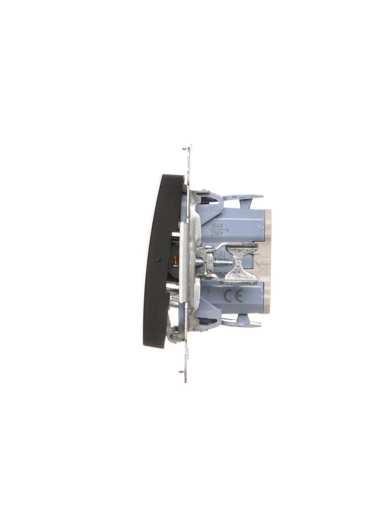 Simon 54 Łącznik świecznikowy z podświetleniem LED i do wersji IP44 10A 250V szybkozłączka czarny *Posiada wkładkę DU1W DW5BL.01/49 KONTAKT