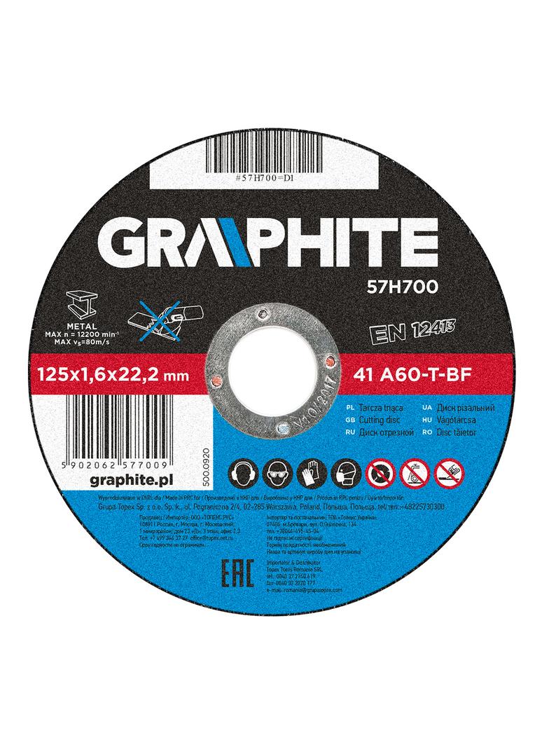 Tarcza tnąca do metalu 125 x 1.6 x 22 mm, 41 A60-T-BF