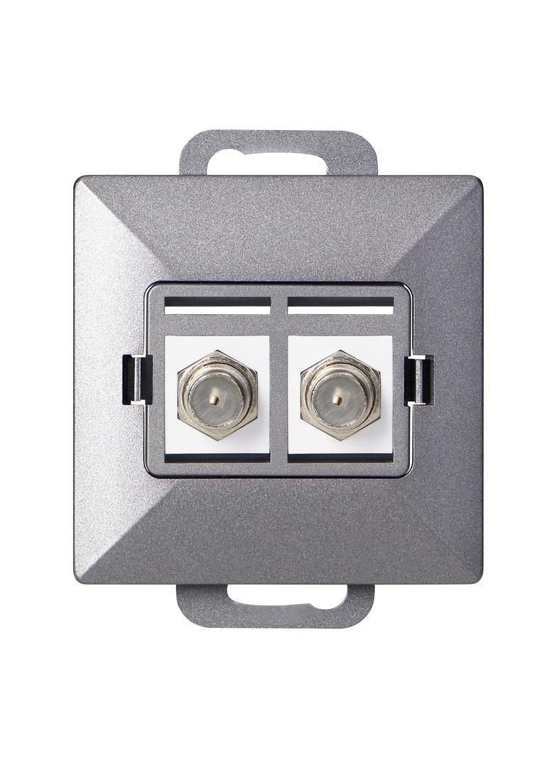 Gniazdo podw. typu F Pearl, TV/F-F1/P2, antracyt OR-OE-7714/2/A ORNO