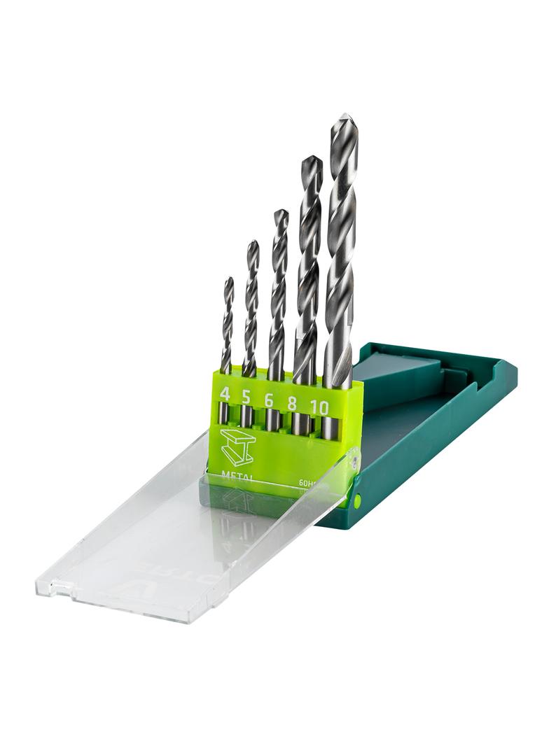 Wiertła do metalu HSS-G, 4.0-10.0 mm, zestaw 5 szt.