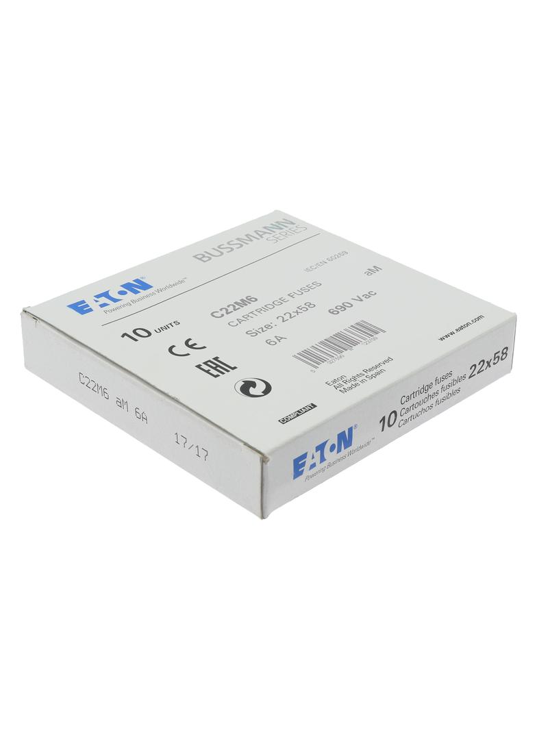 CYLINDRICAL FUSE 22 x 58 6A AM 690V AC Wkładka cylindryczna 22 x 58mm 6A AM 690V AC C22M6 EATON