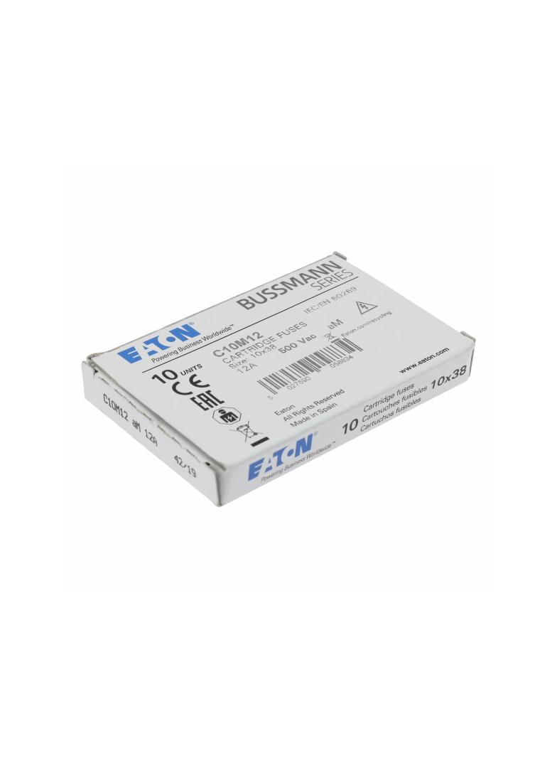 CYLINDRICAL FUSE 10 x 38 12A AM 500V AC Wkładka cylindryczna 10 x 38mm 12A AM 500V AC C10M12 EATON