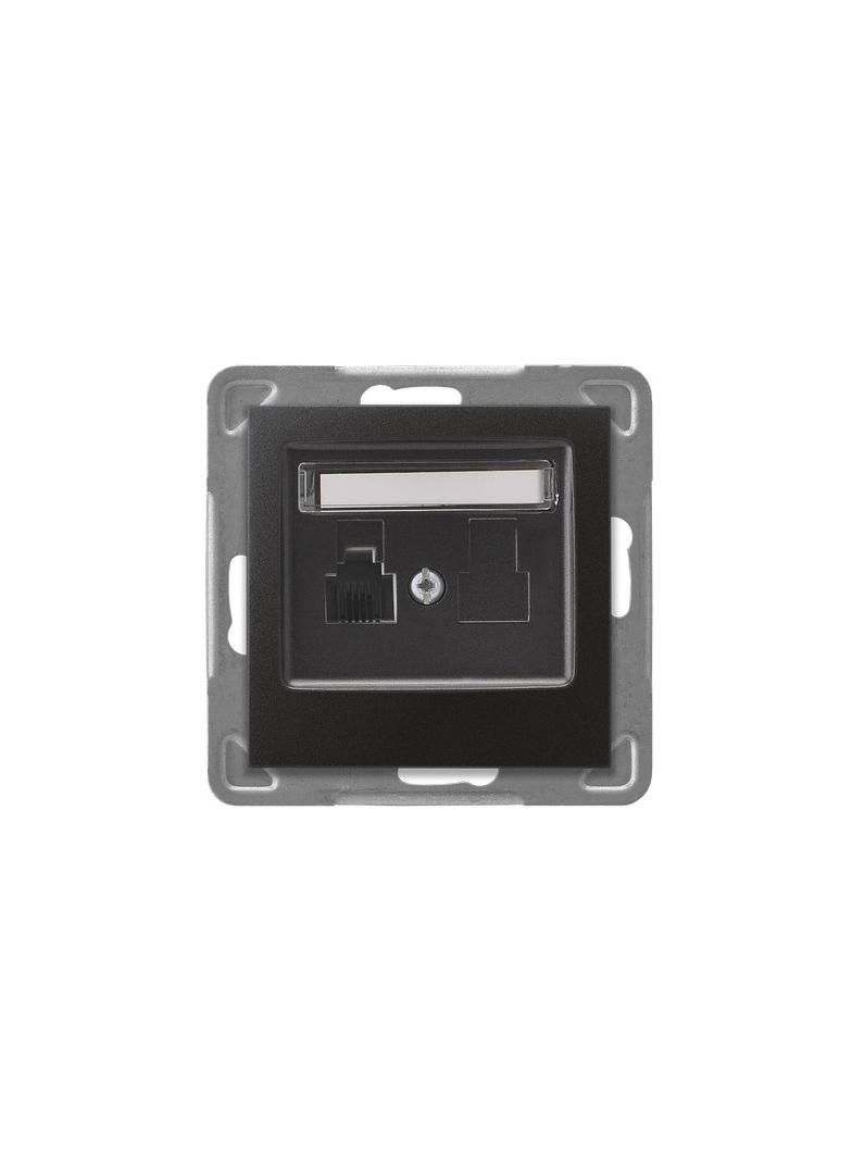 IMPRESJA Gniazdo telefoniczne pojedyncze - kolor antracyt